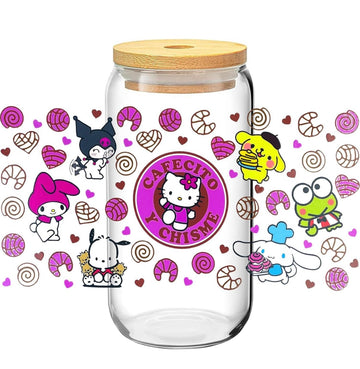 Cafecito Frosted Glass 16oz