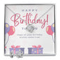 Happy Birthday Love Knot Earring & Necklace Set