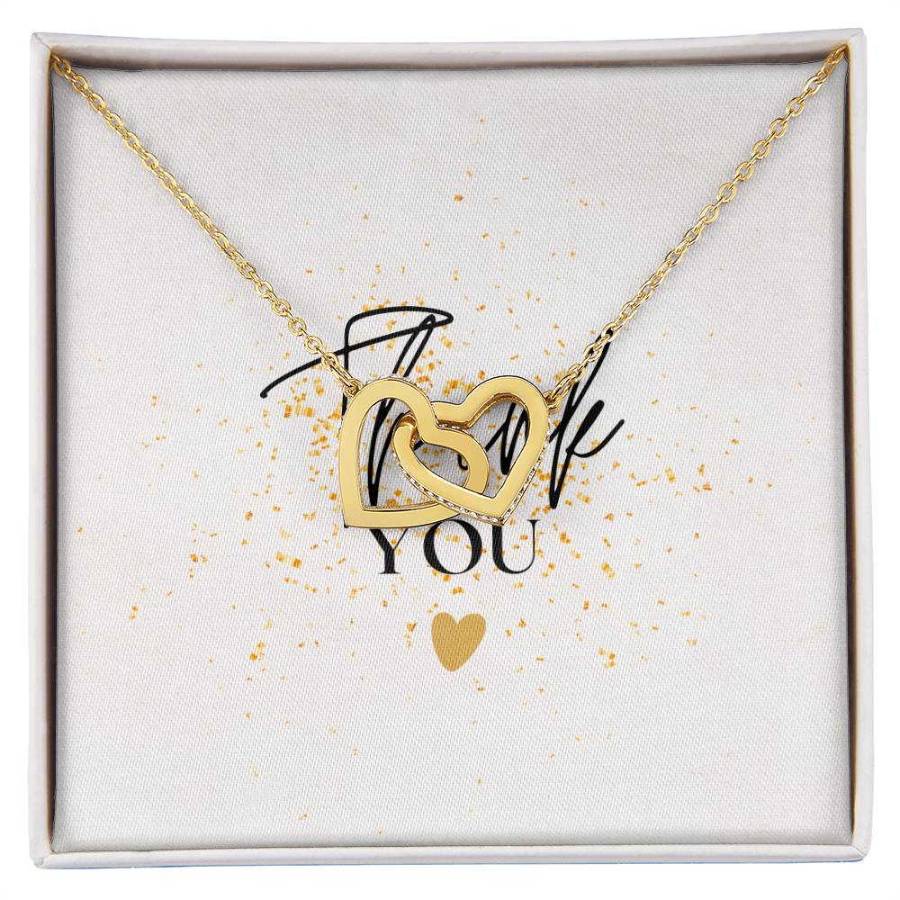Thank you Interlocking Hearts Necklace