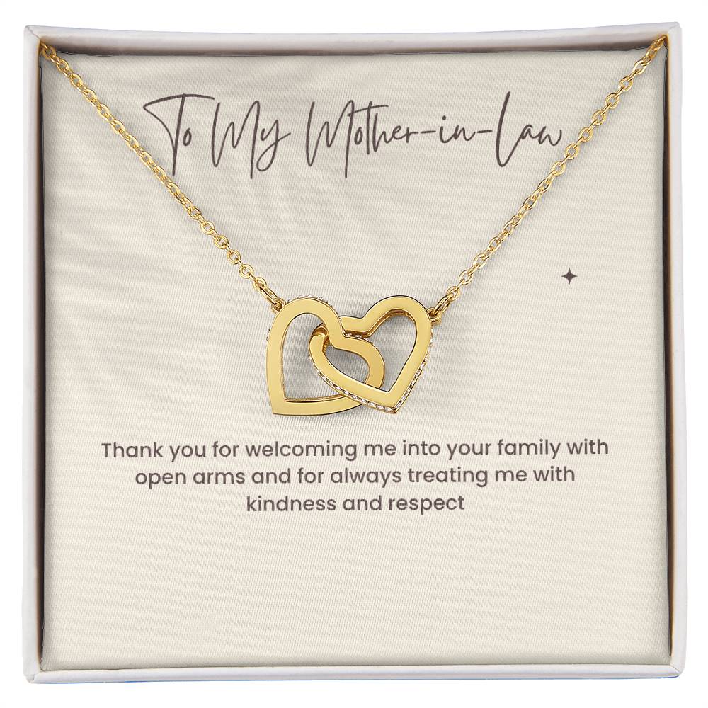 To My Mother-in-Law Interlocking Hearts Necklace