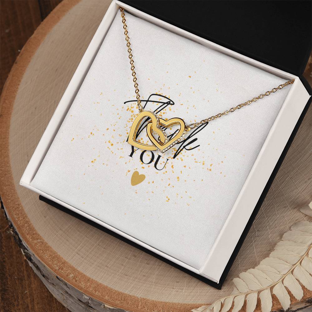 Thank you Interlocking Hearts Necklace