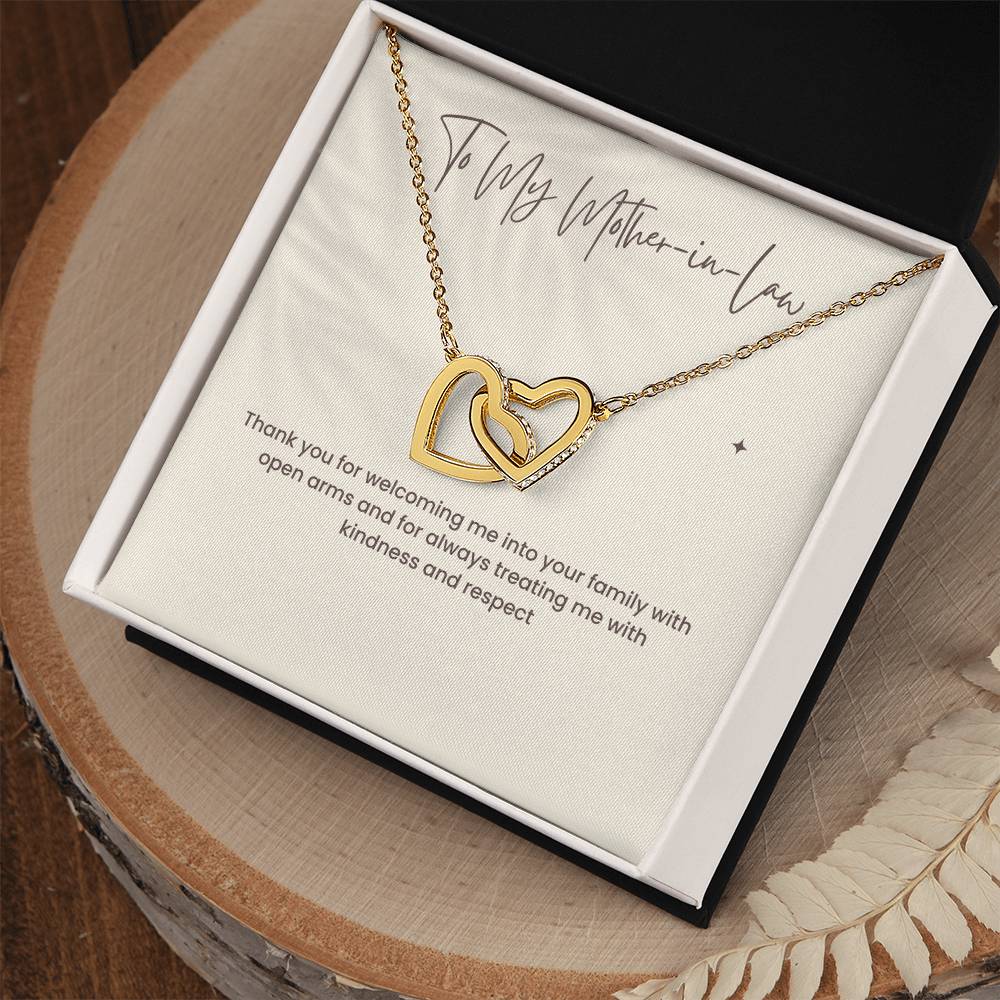 To My Mother-in-Law Interlocking Hearts Necklace