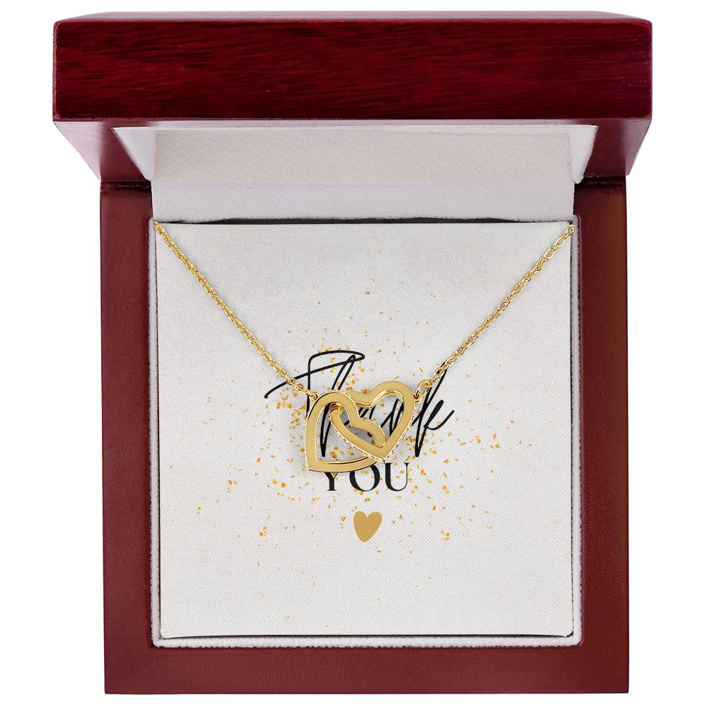 Thank you Interlocking Hearts Necklace