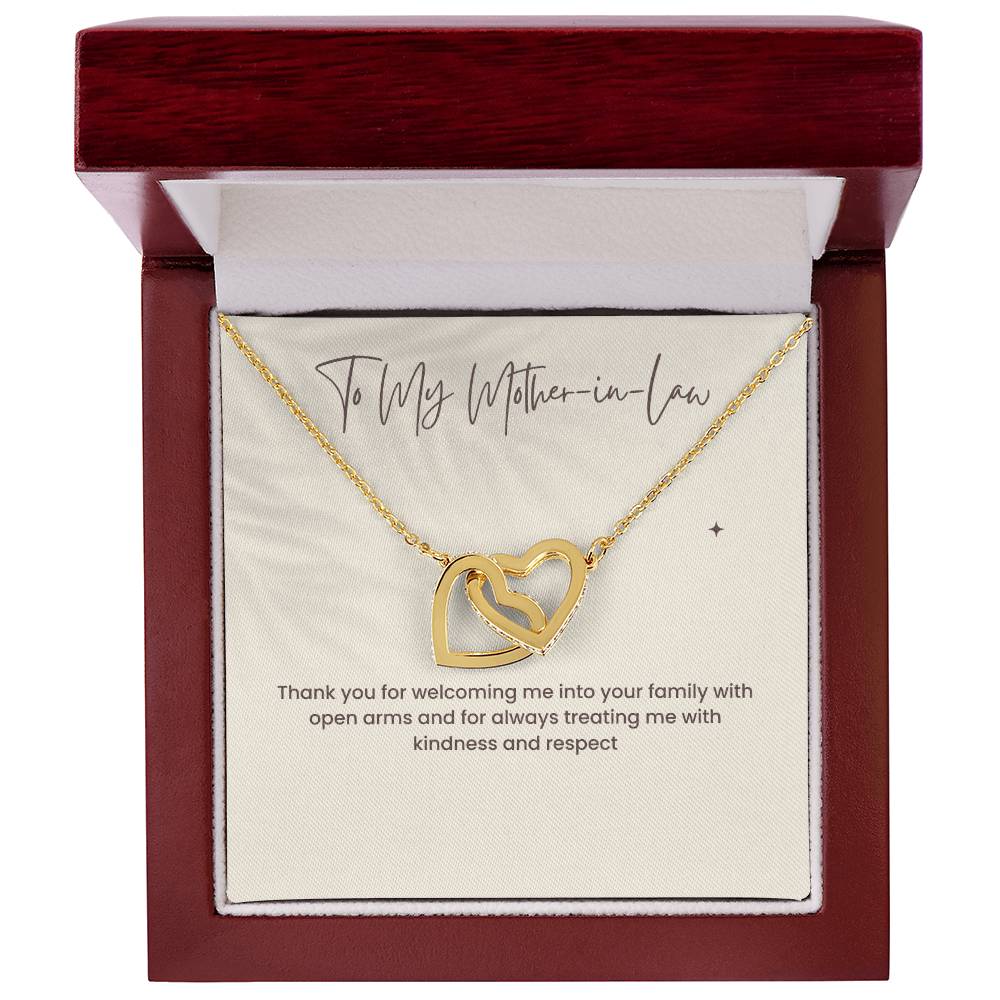 To My Mother-in-Law Interlocking Hearts Necklace