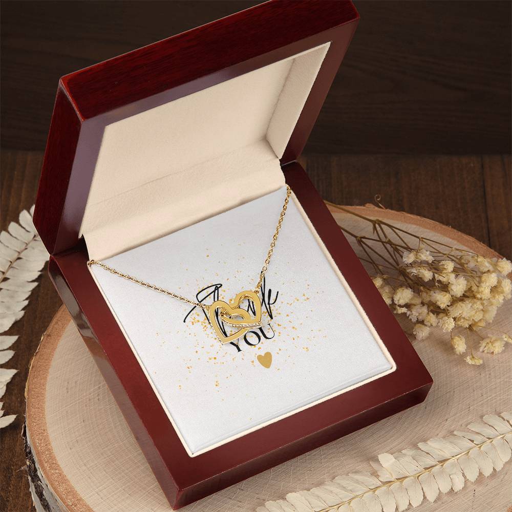 Thank you Interlocking Hearts Necklace