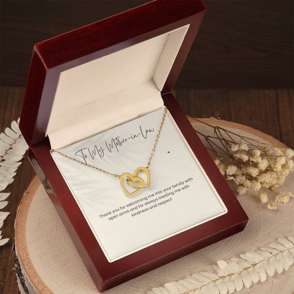To My Mother-in-Law Interlocking Hearts Necklace