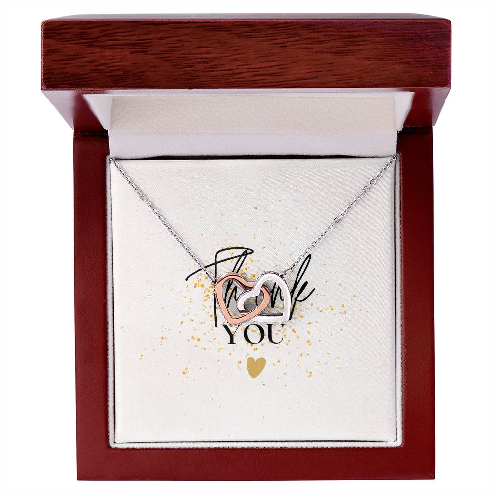 Thank you Interlocking Hearts Necklace