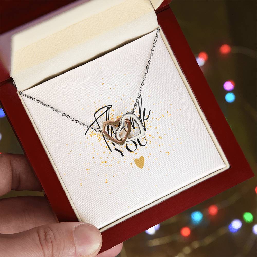 Thank you Interlocking Hearts Necklace