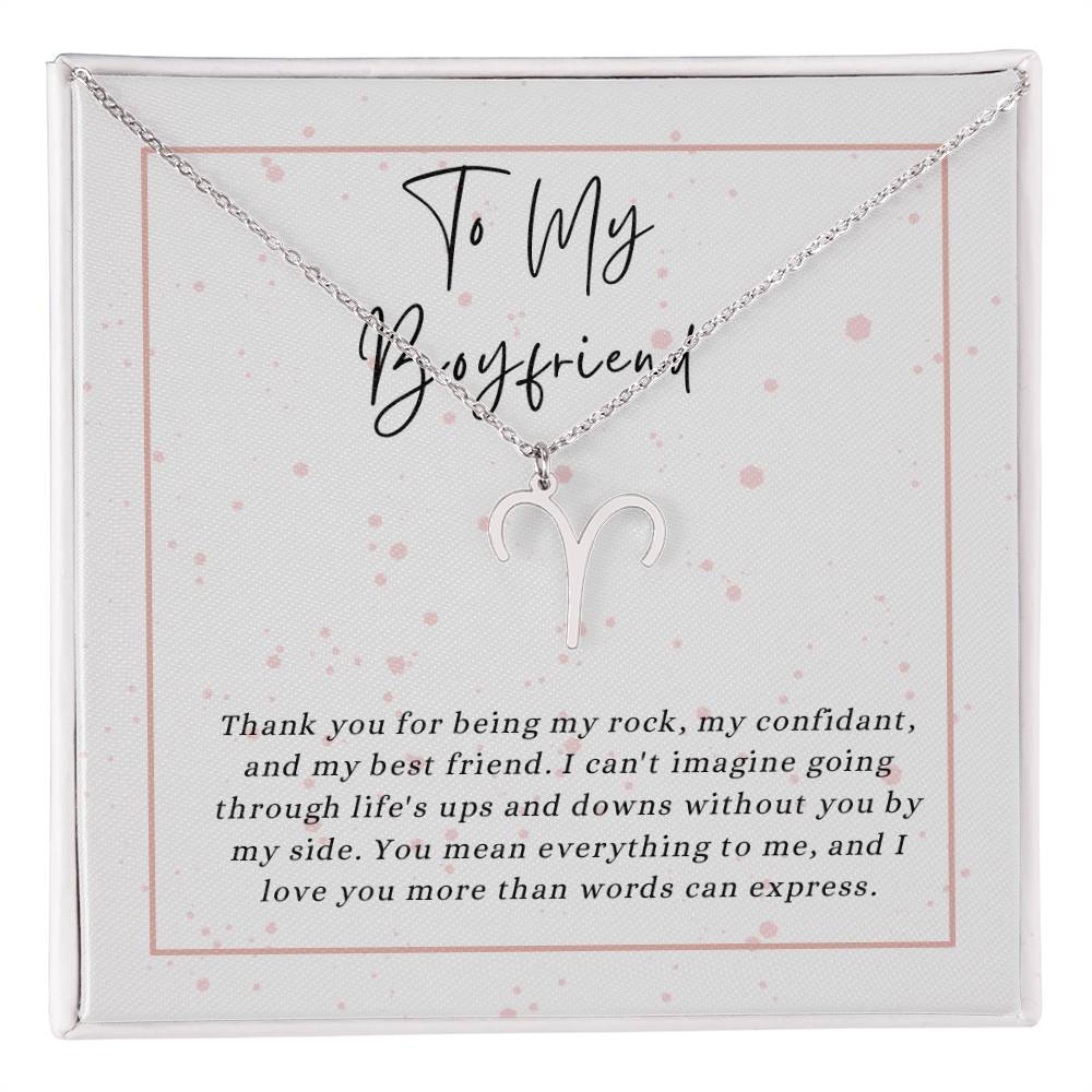 To My Boyfriend Zodiac Symbol Necklace