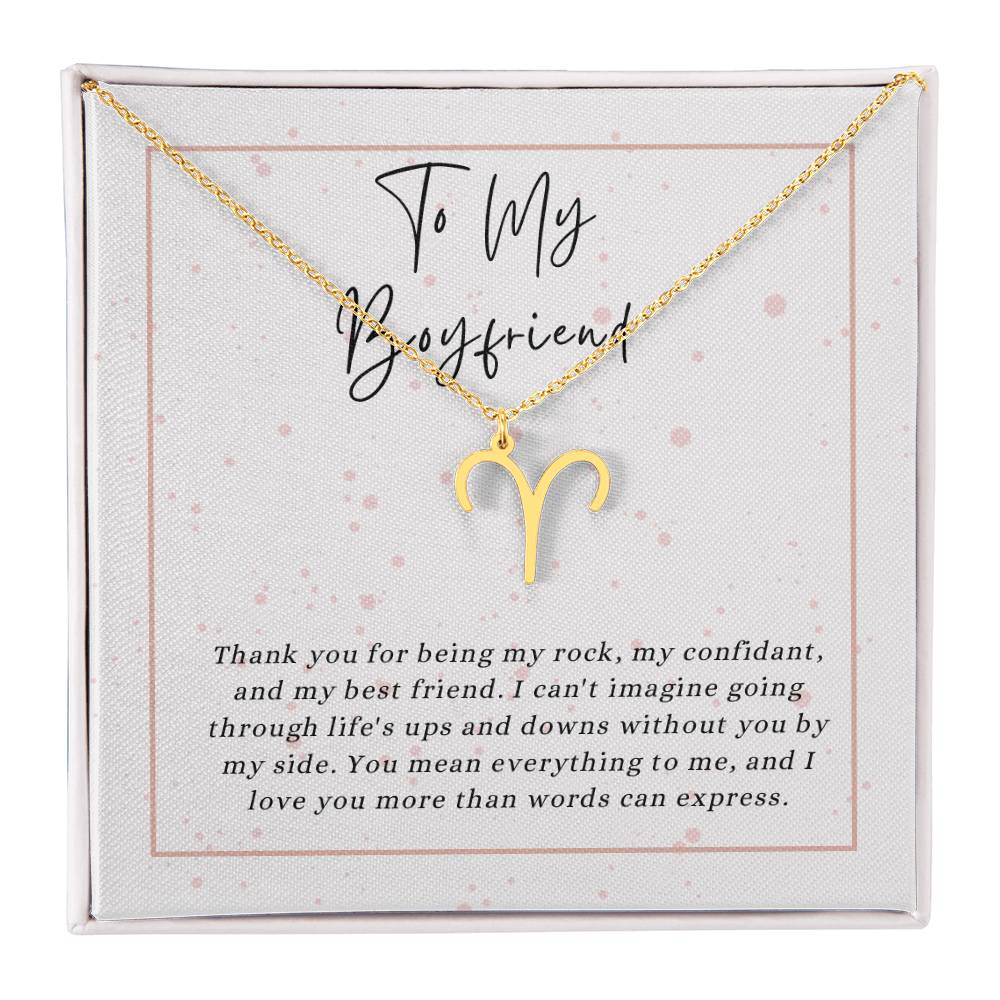 To My Boyfriend Zodiac Symbol Necklace