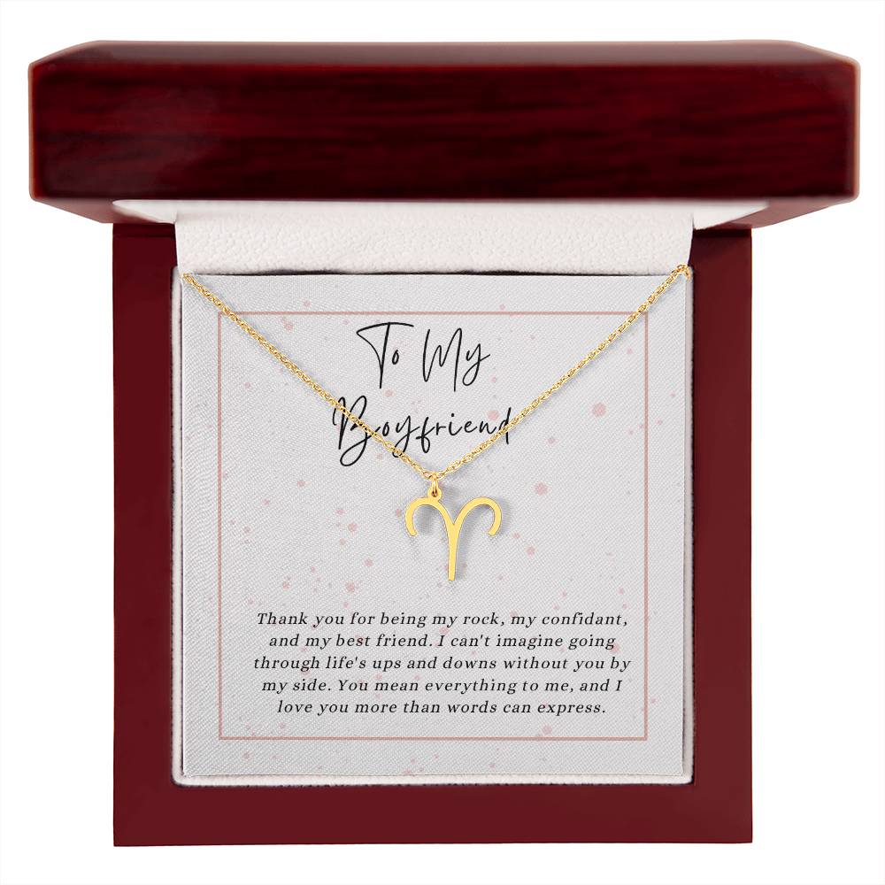 To My Boyfriend Zodiac Symbol Necklace