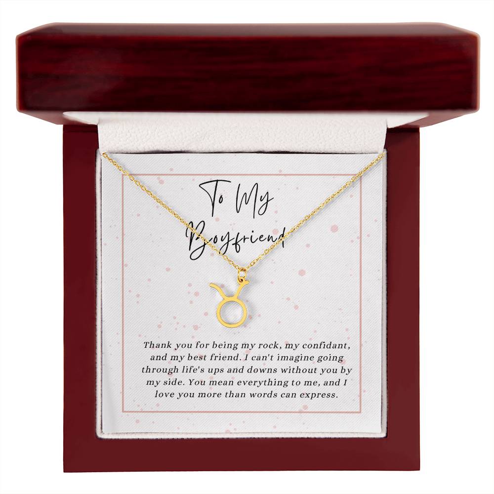 To My Boyfriend Zodiac Symbol Necklace