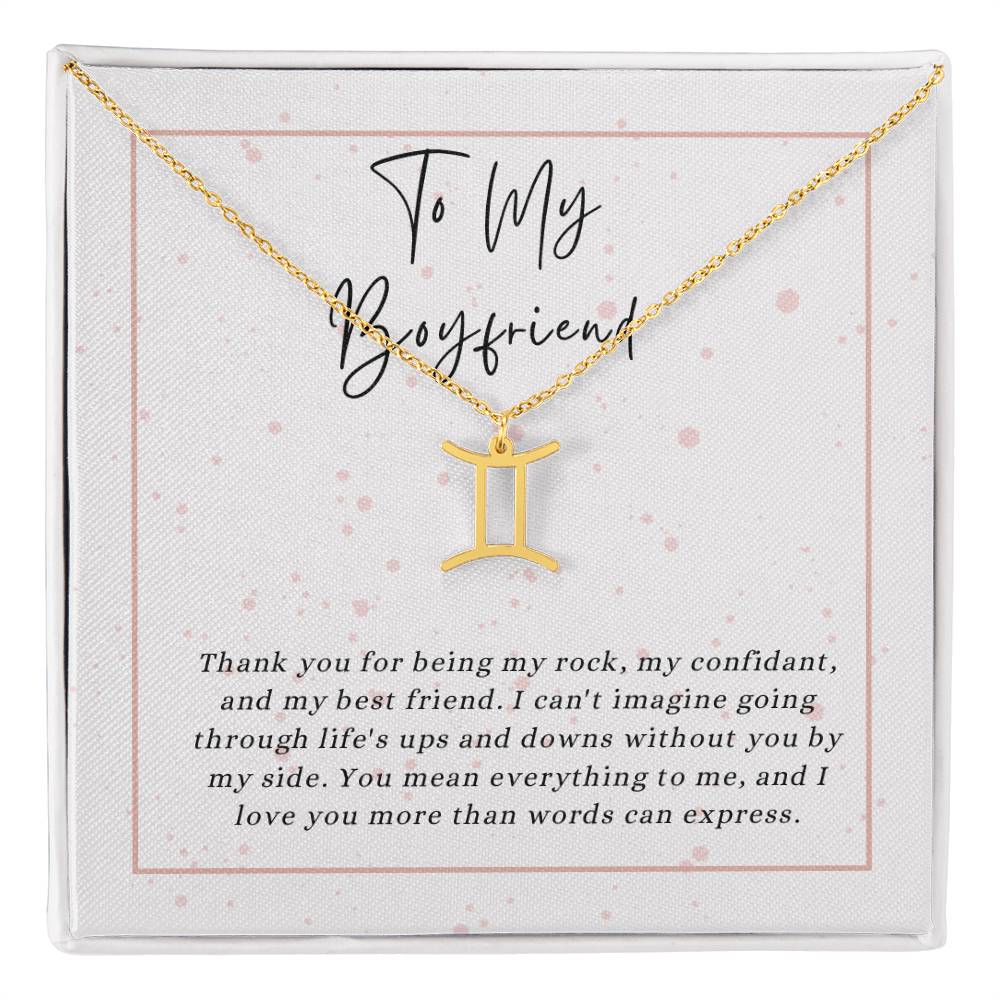 To My Boyfriend Zodiac Symbol Necklace
