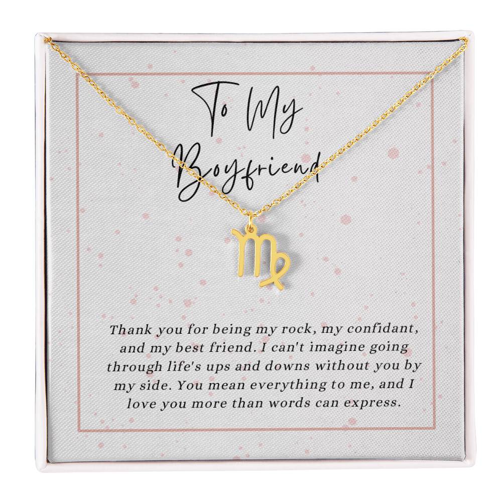 To My Boyfriend Zodiac Symbol Necklace