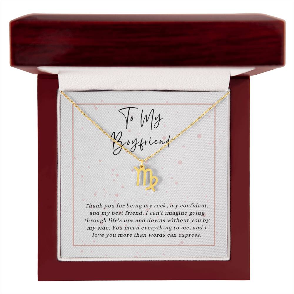 To My Boyfriend Zodiac Symbol Necklace