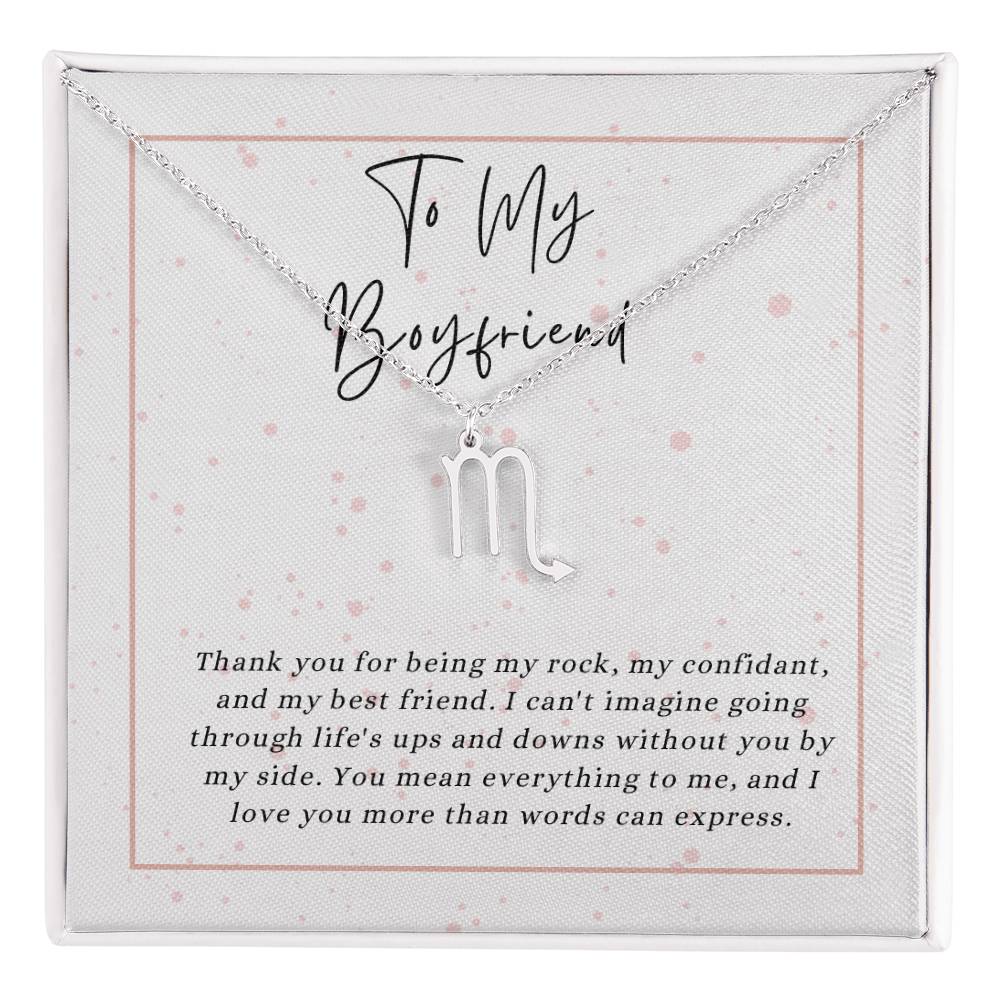 To My Boyfriend Zodiac Symbol Necklace