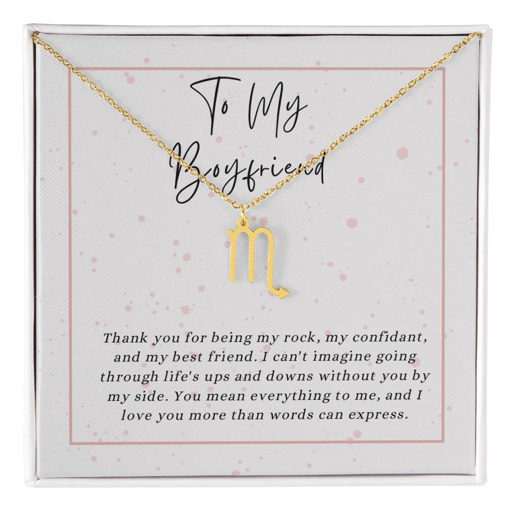 To My Boyfriend Zodiac Symbol Necklace