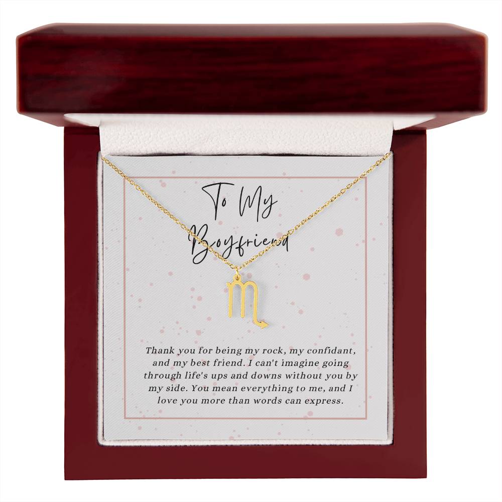 To My Boyfriend Zodiac Symbol Necklace
