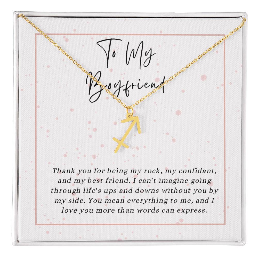To My Boyfriend Zodiac Symbol Necklace