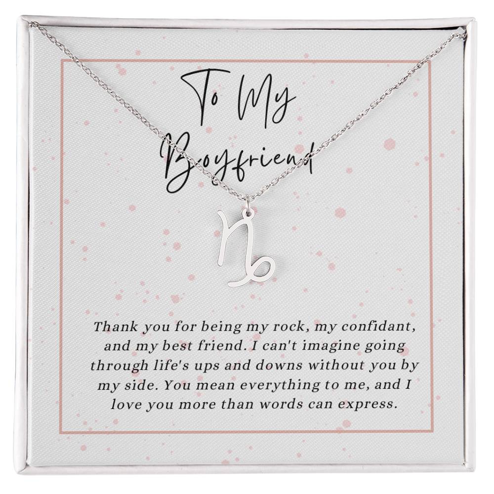 To My Boyfriend Zodiac Symbol Necklace