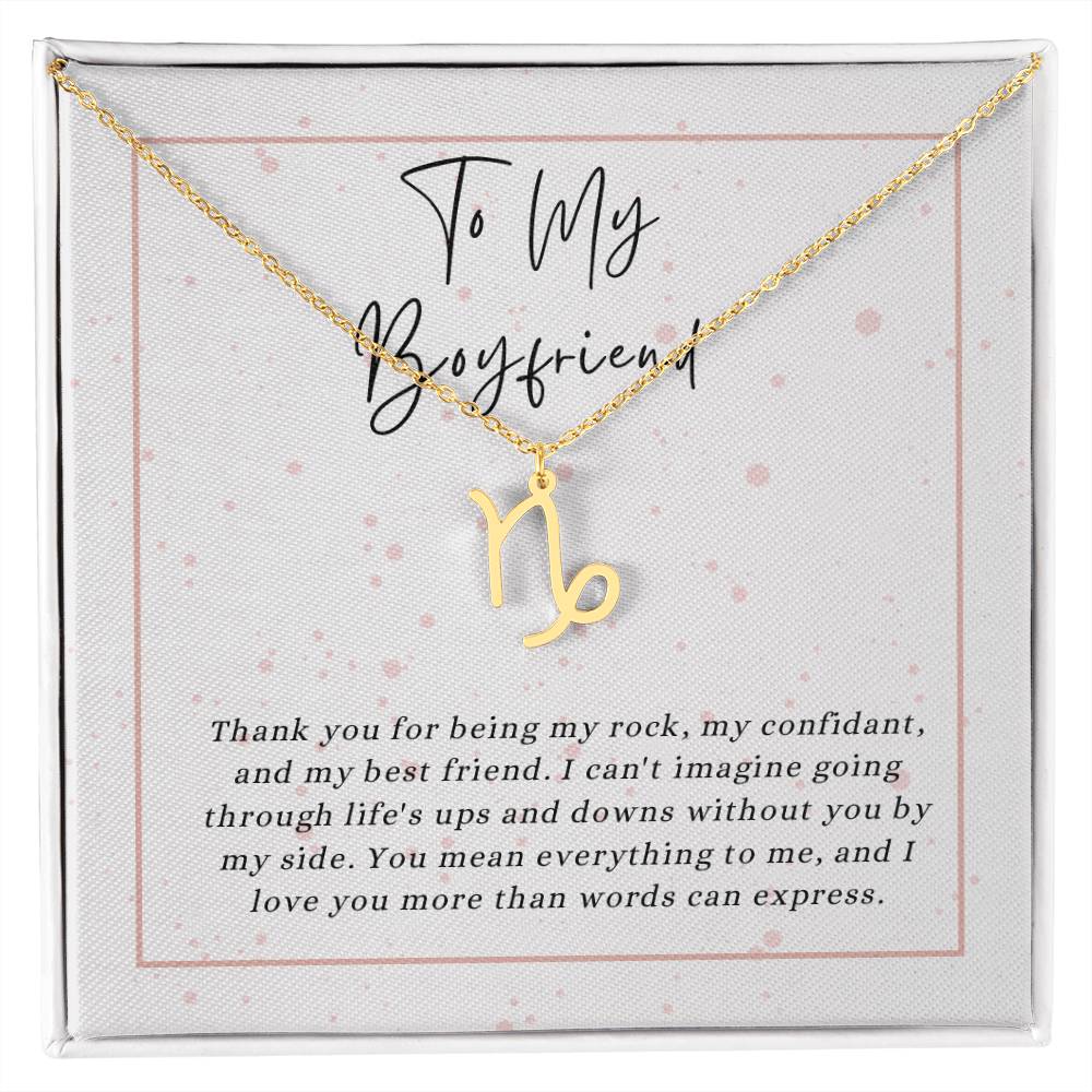 To My Boyfriend Zodiac Symbol Necklace