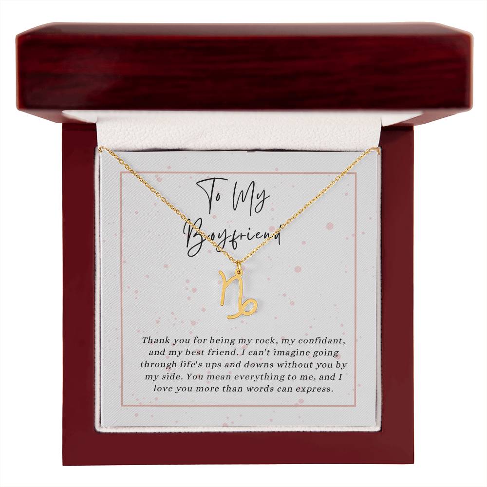 To My Boyfriend Zodiac Symbol Necklace