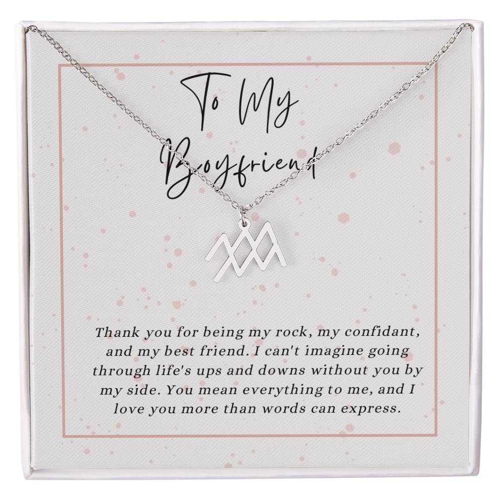 To My Boyfriend Zodiac Symbol Necklace