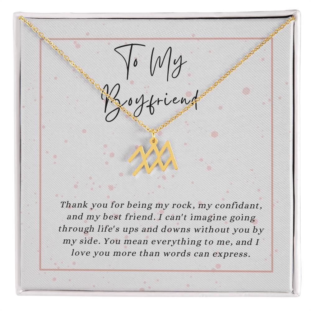 To My Boyfriend Zodiac Symbol Necklace