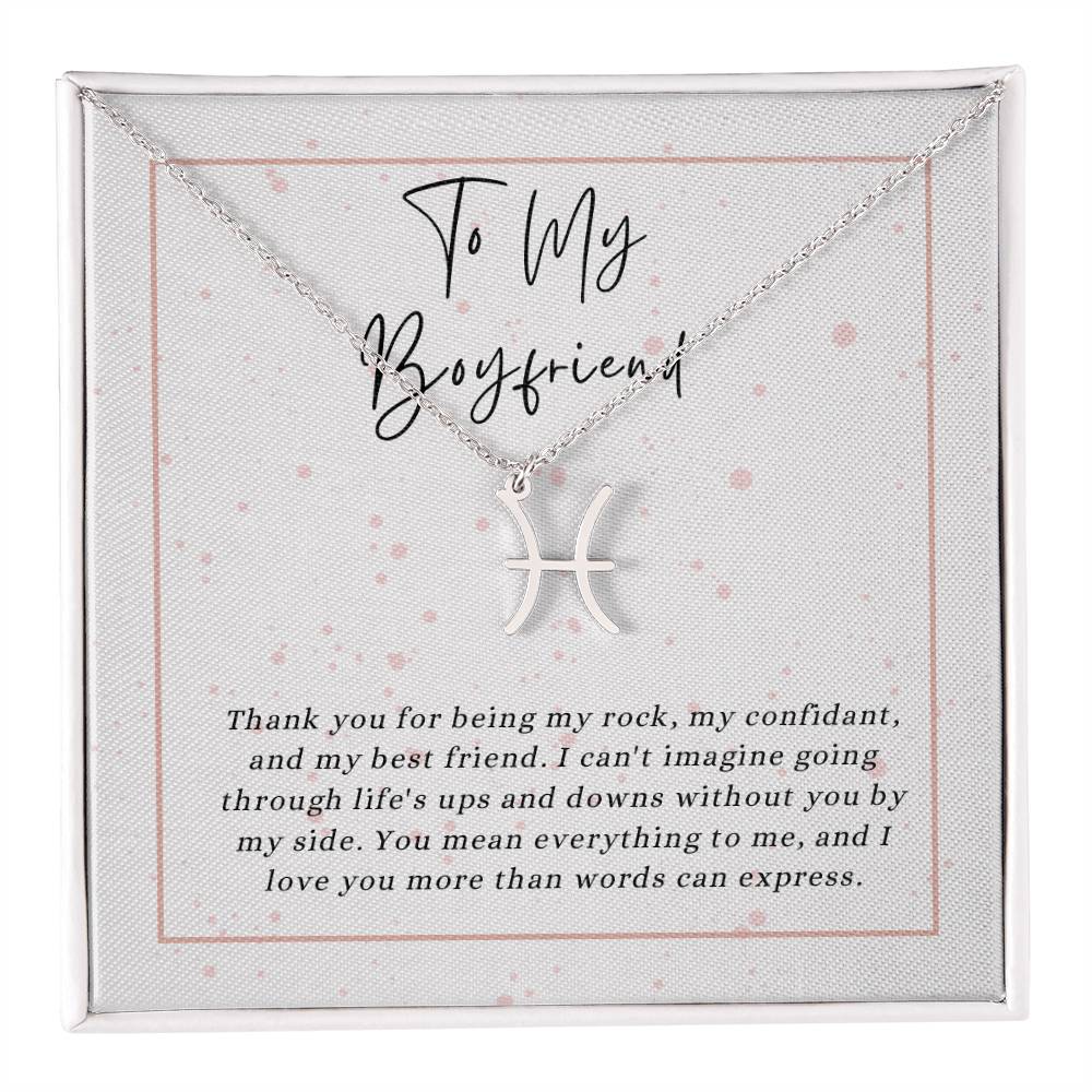To My Boyfriend Zodiac Symbol Necklace