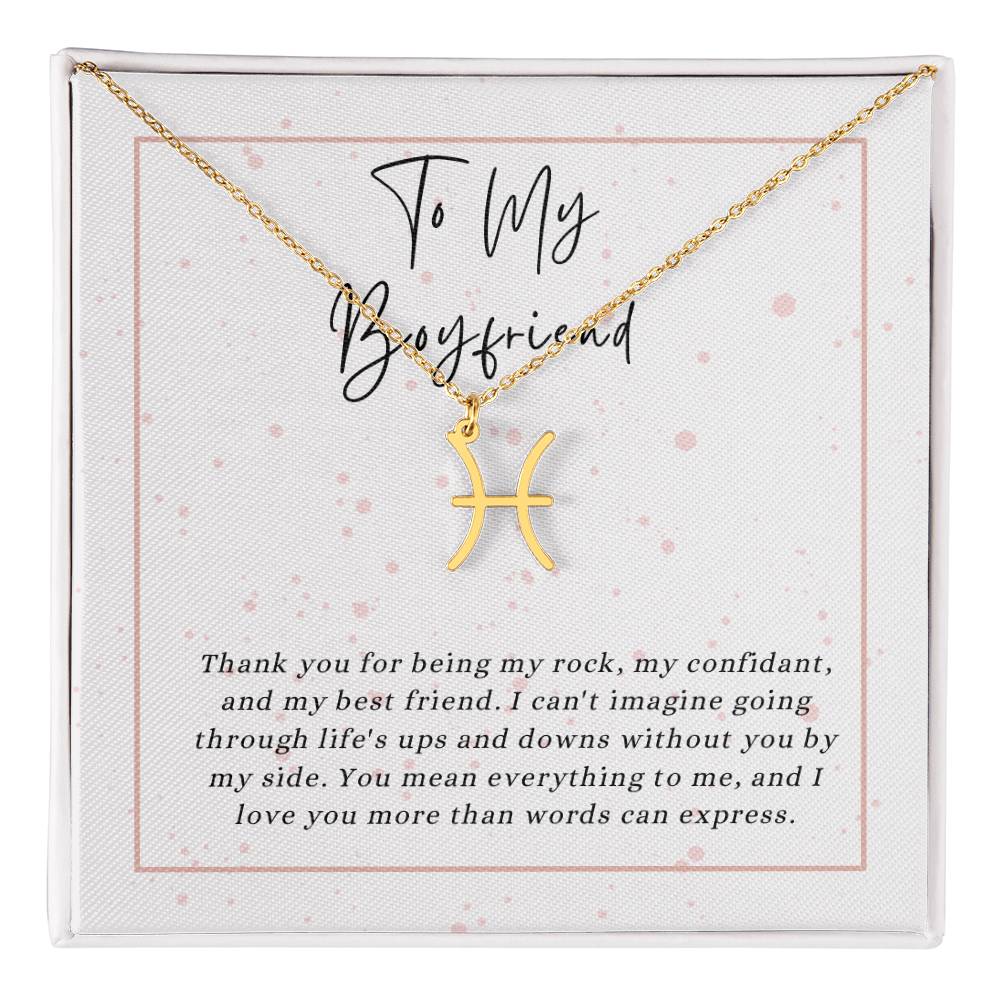 To My Boyfriend Zodiac Symbol Necklace
