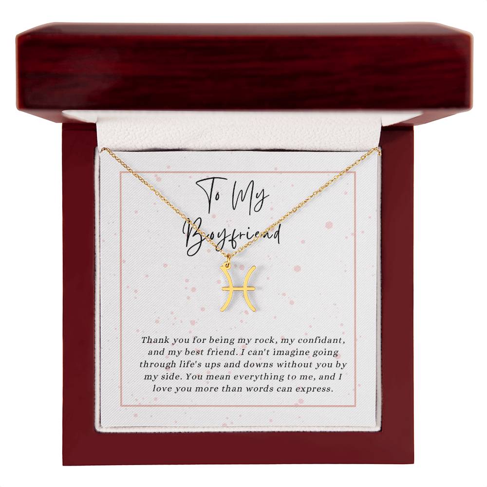 To My Boyfriend Zodiac Symbol Necklace