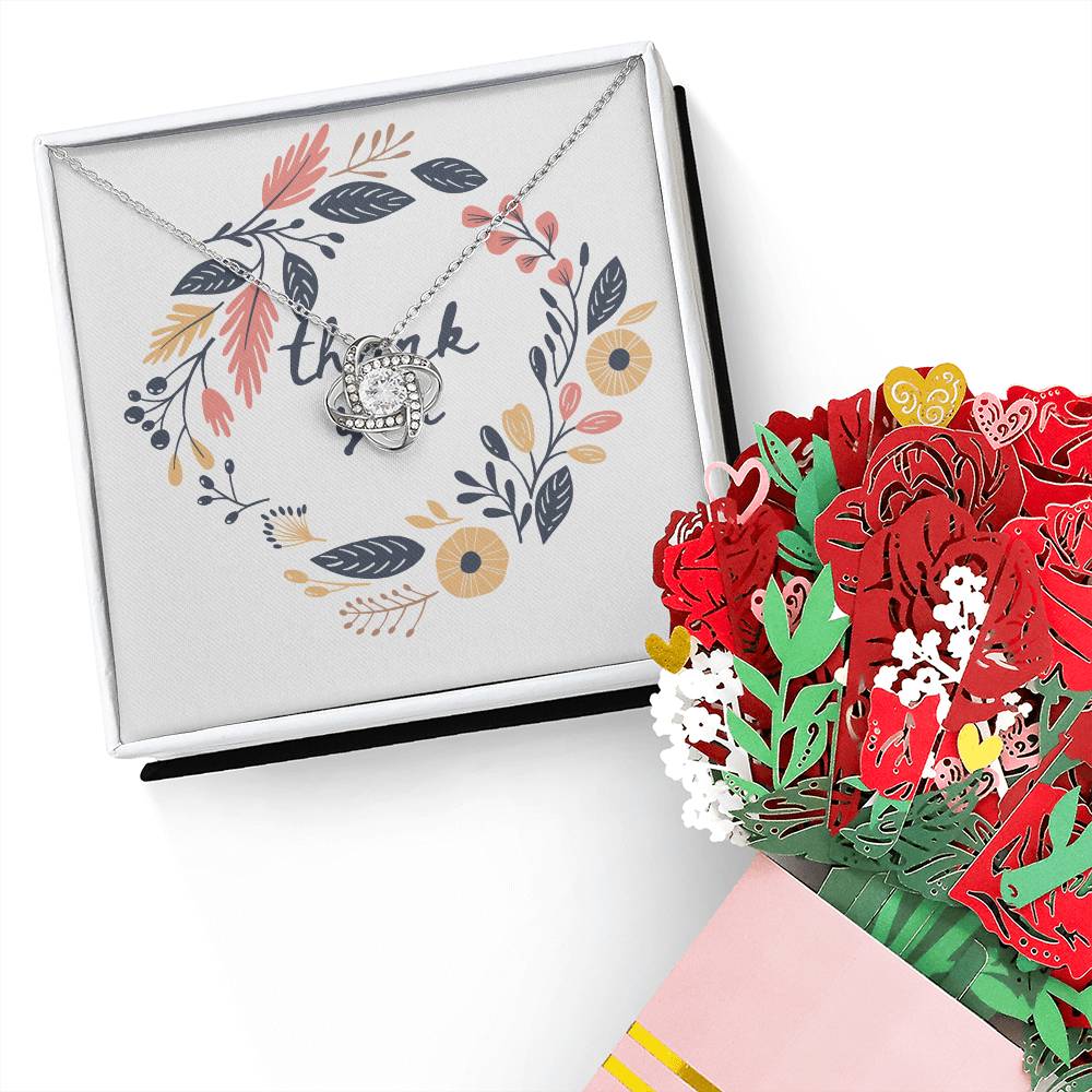 Thank you Love Knot Necklace + Flower Bouquet Bundle Selling price: $79.95