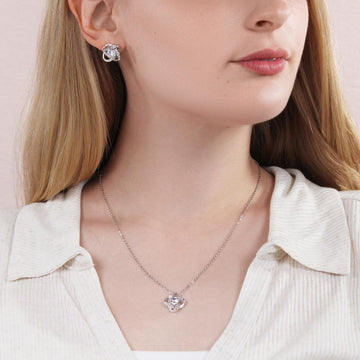 Happy Birthday Love Knot Earring & Necklace Set