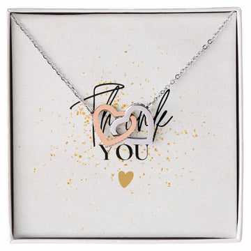 Thank you Interlocking Hearts Necklace