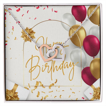 Happy Birthday Interlocking Hearts Necklace